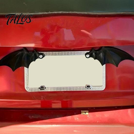 SUV License Plate Decor 1 Pair Bat Wing Decoration, Gothic Black Vehicle Decoration for Front Rear Plates, Car Truck Exterior Accessories Modification