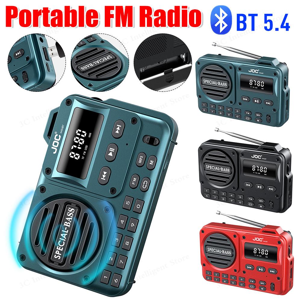 Portable FM Radio with LED Display Digital Radio Recorder BT 5 4 Radio Speaker Special Bass Sound Support TF Card for Home