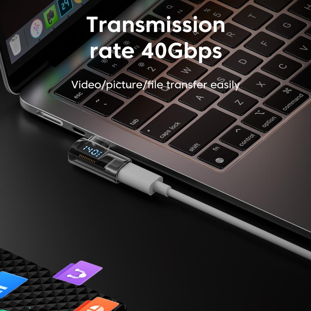 Elough Digital Display Adapter USB C Male to Lightning Type C Female OTG Fast Charging Data Transfer Converter For iPhone 15 PC 3
