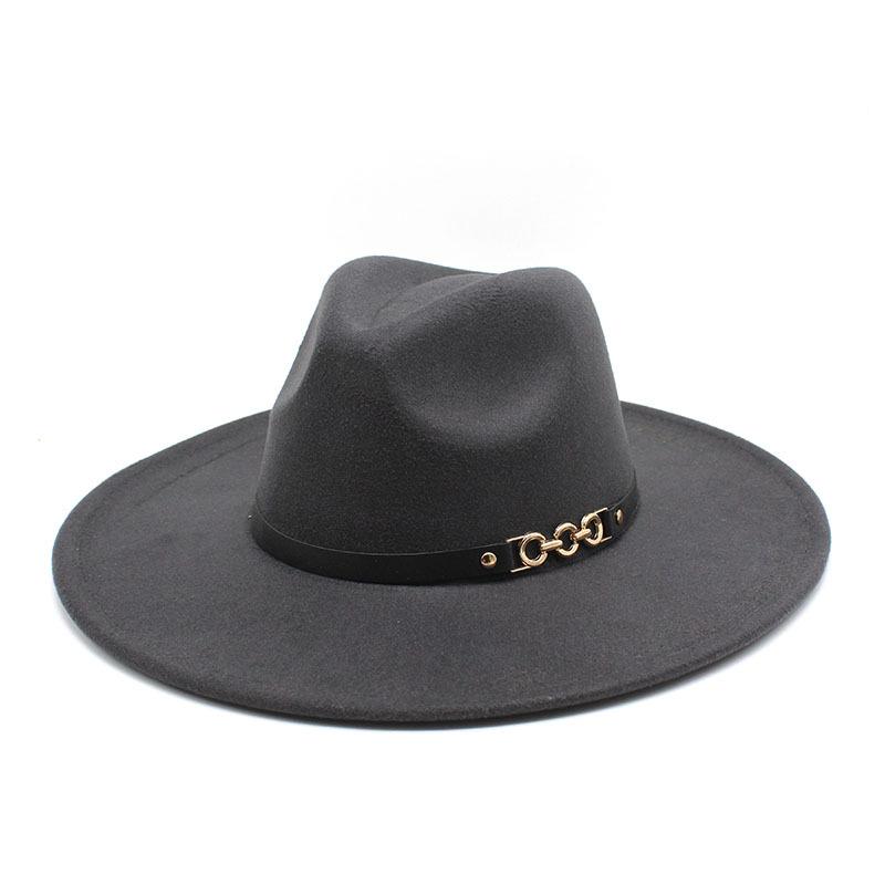 Big Eaves Wool Jazz Top Hat Women'S Casual Big Edge Felt Hat Men'S Jazz Hat 9.5Cm