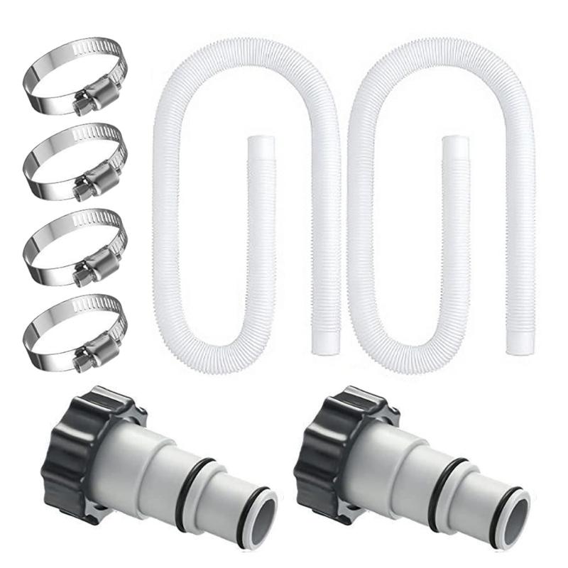 2Pcs Pool Hose for Above Ground Pools 1.5In Diameter 59In Length Replacement Swimming Pool Pump Hose with Hose Clamps