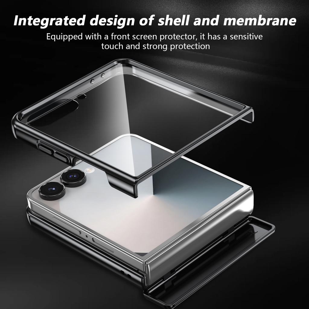 Case For Samsung Galaxy Z Flip 7 5G Z Flip 6 5 Built-in Screen Protector Rotating Magnetic Kickstands Hinge Protection Full-Body