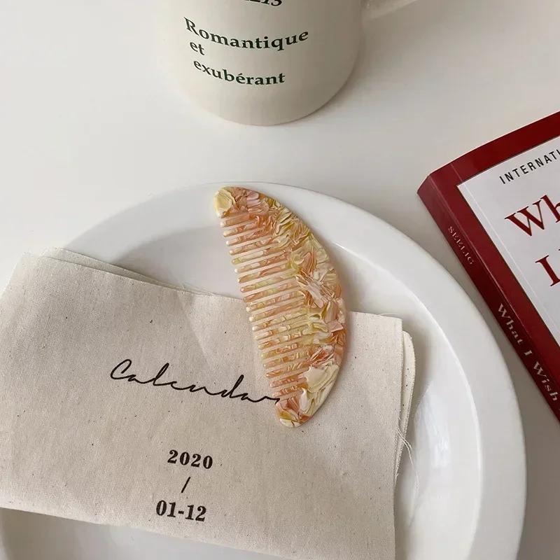 Pettini per capelli in acetato a denti larghi Antistatici Spazzola per capelli da massaggio Parrucchiere Colorato Salone di acconciatura Styling Accessori da viaggio