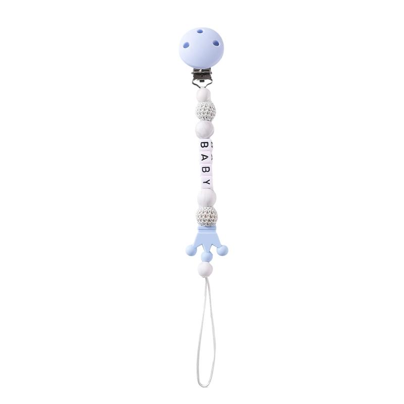 Wooden Personalized Baby Pacifier Chain Bpa Free Crochet Bunny Pacifier Clip Newborn Nipple Holder Teething Baby Accessory Gifts
