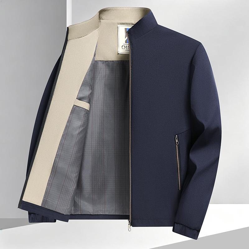 Middle-aged stand-up collar jacket top