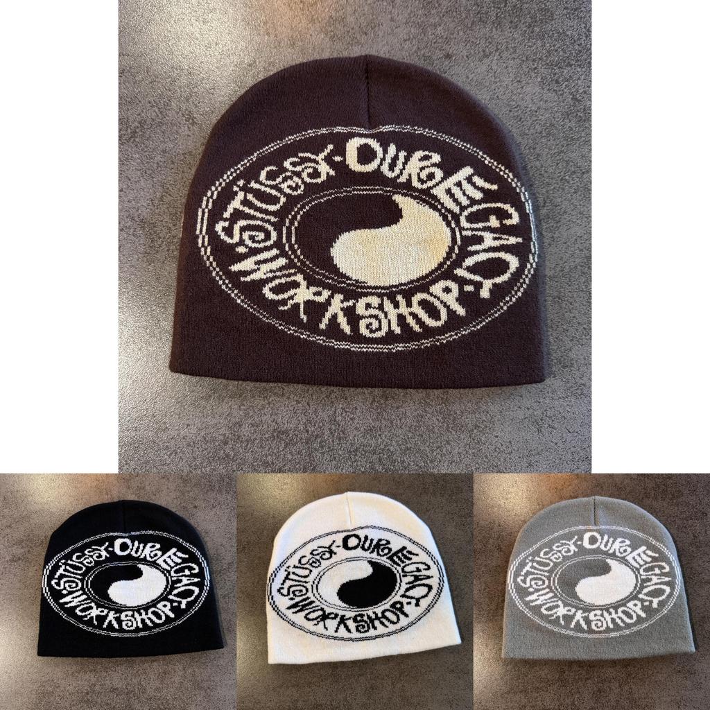 Streetwear Letter Bagua Diagram Knit Hat With Premium Acrylic For Street Fashion