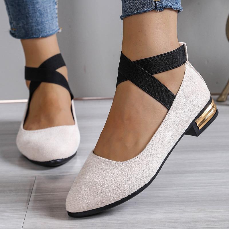 

Модные замшевые туфли-лодочки на низком каблуке, новинка осени, с острым носком, с неглубоким вырезом, нескользящие, износостойкие, на низком каблуке 35