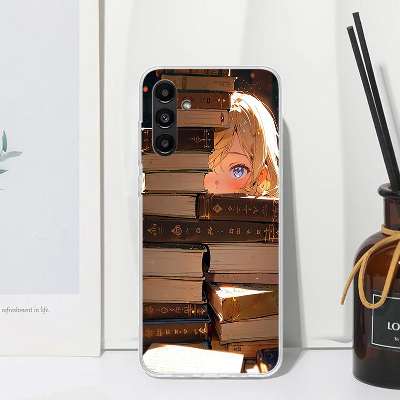 Read Books Illustration Reading Phone Case For Samsung Galaxy A17 A37 A57 A16 A26 A36 A56 A15 A25 A35 A55 A14 A24 A34 A54 A13 A2