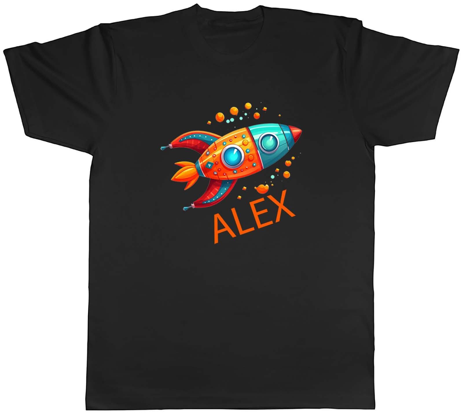 Personalised Space Rocket Mens T-Shirt Any Name Blast Off Unisex Tee Gift XXL