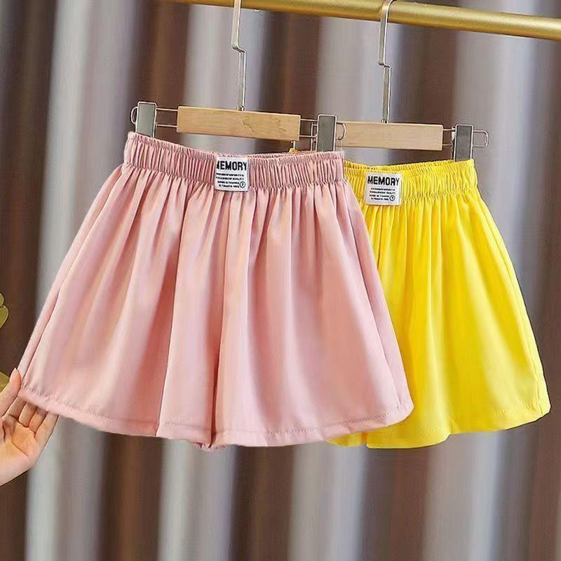 Girls' Shorts Skirts and Pants Summer Thin Design Children's Outerwear Pants Ice Silk Five Quarter Pants Stylish Sports Shorts