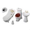 1:12 Dollhouse Miniature Bathroom Set Ceramic Toilet Basin Bathtub Mirror Furniture Doll