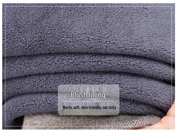 Men's Winter Striped Knitted Sweater - Faux Two-Piece with Turn-Down Collar, Fleece Lined