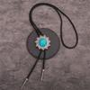 Western Cowboy Bolo Tie Flower Necktie Necklace Costume for Sweater American Bolo Tie Western Jewelry
