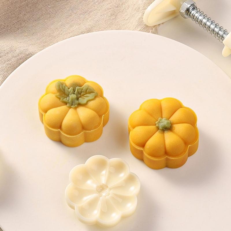 MidAutumn Festival Mooncake Makers Pumpkins Shape Moon Cake Mold Cookie Stamps DIY Hand Press Cookie Dessert Cutters