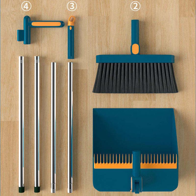 New Household Broom Set with Dustpan Combination - Folding Sweeping Broom Wiper Dustpan And Garbage Shovel Included