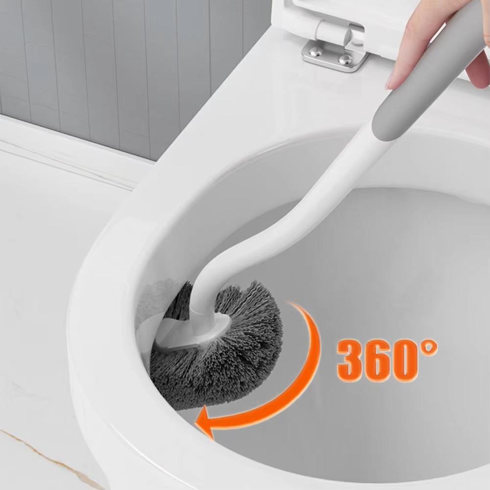 38cm Toilet Brush With Suspension Design Hemisphere Head Extended Handle Suspension Toilet Brush Bathroom Cleaning Tool