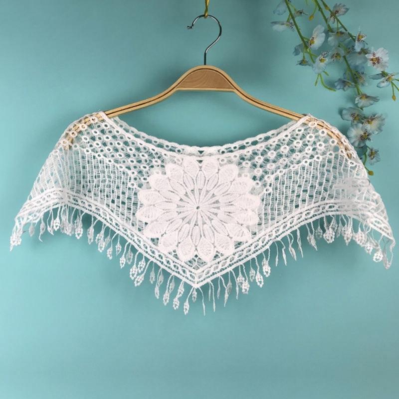 Women's Fashionable Lace Capelet with Embroidery Hollow out False Half Shirt Collar Neck for Special Occasion