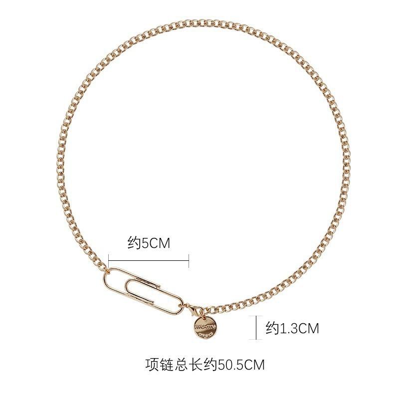 Аксессуары для ожерелья с зажимом для бумаги Корейская цепочка на ключицы Холодный ветер Персонализированная цепочка на шею Оптовая продажа