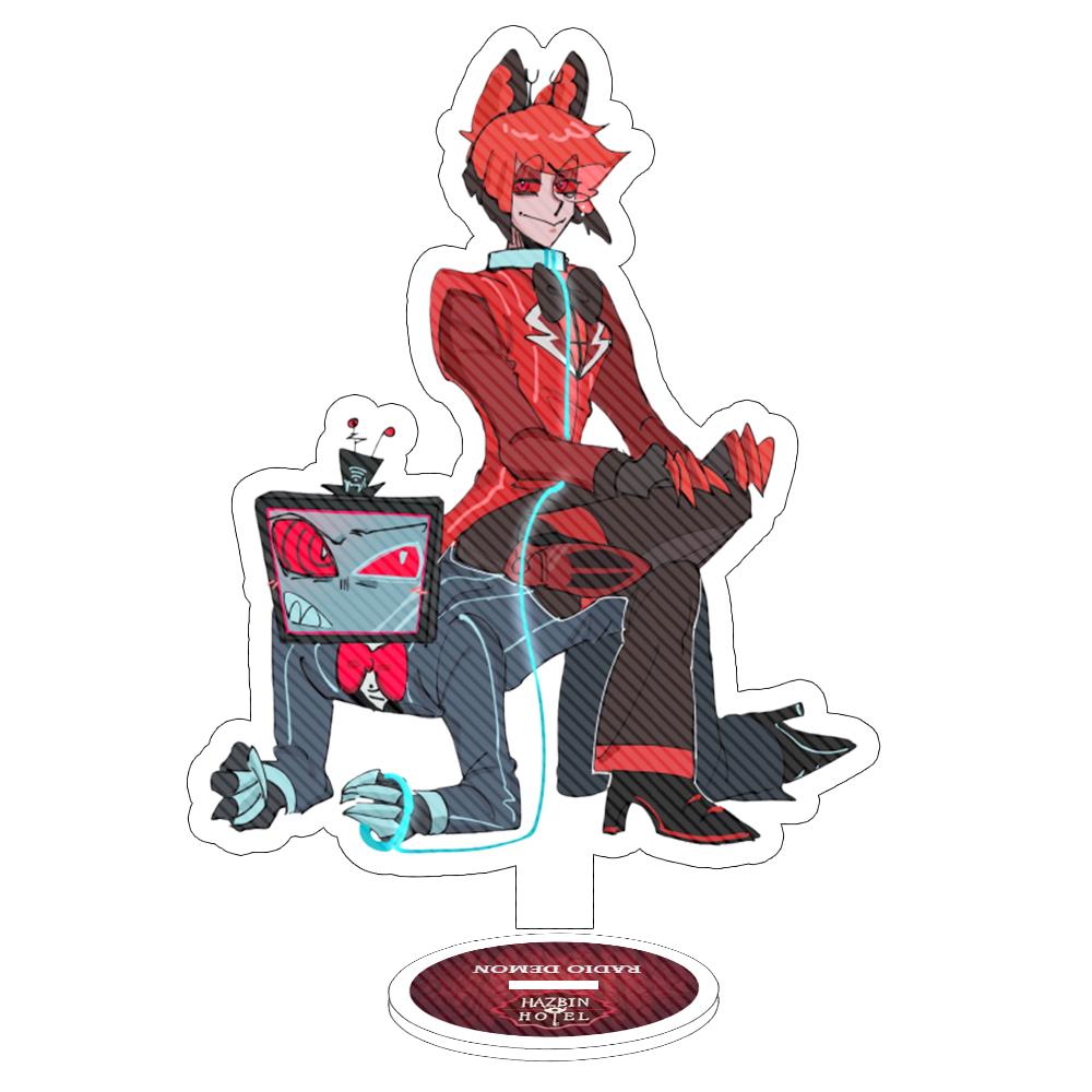 Anime Peripherals 15CM Acrylic Stand Velvet Alastor Vox Valentino Lucifer Adam The Exorcist Desktop Ornament Festival Gift