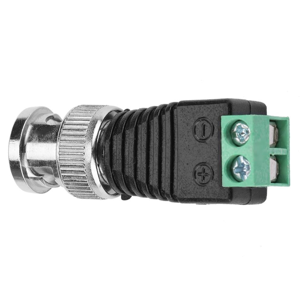 10PCS Quick Install BNC Male Connector Green Color Coaxial Connector Terminal Adapter Video Camera