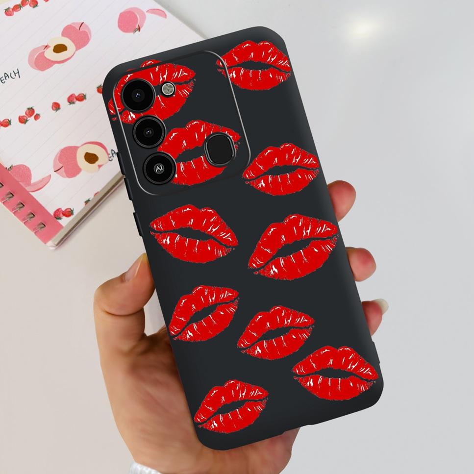 For Tecno Spark GO 2022 Case KG5 Soft Silicone Cute Cat Phone Cover For Tecno SparkGO 2022 6.52" Luxury Love Flower Cases Funda