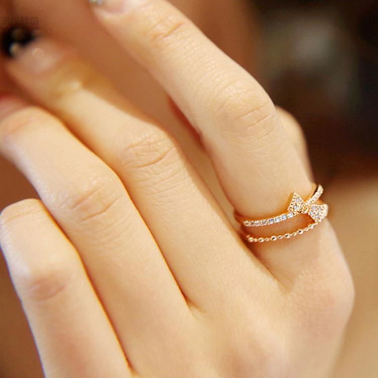 Korean Fashion Sweet Butterfly Ring for Women - 925 Silver Adjustable Index Finger Ring, Trendy & Stylish Accessory