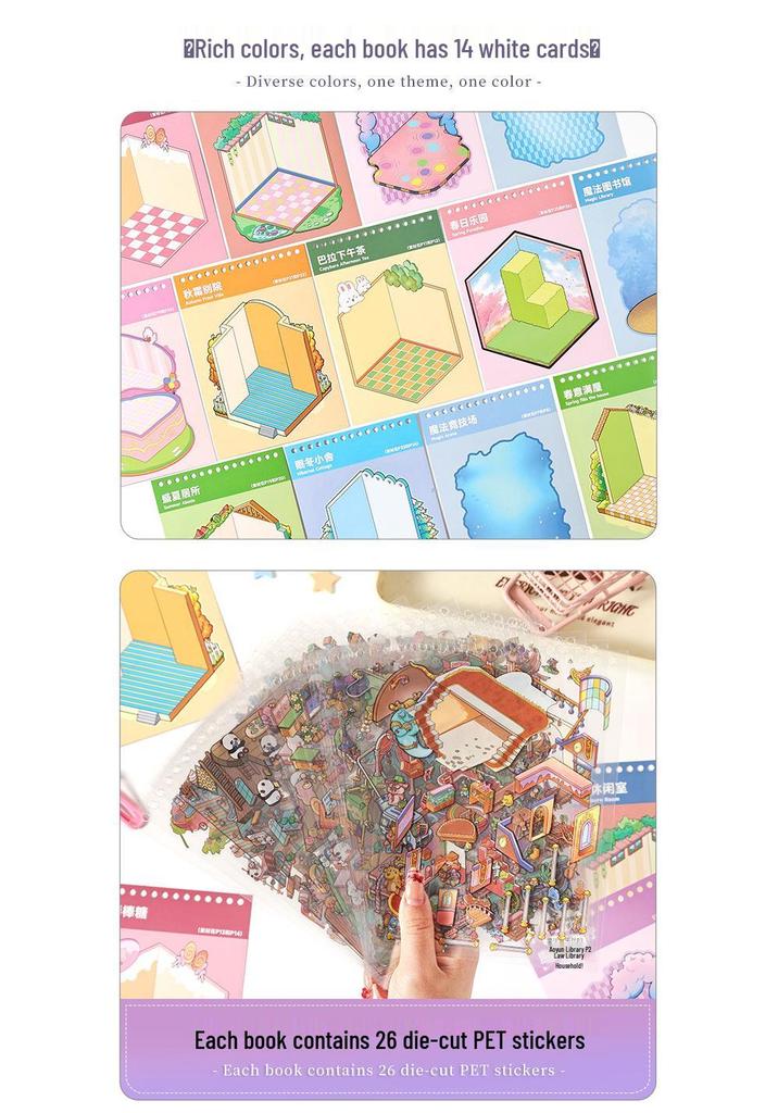 The Sims 3D Scene Sticker Book for Kids - Cartoon Scenery DIY