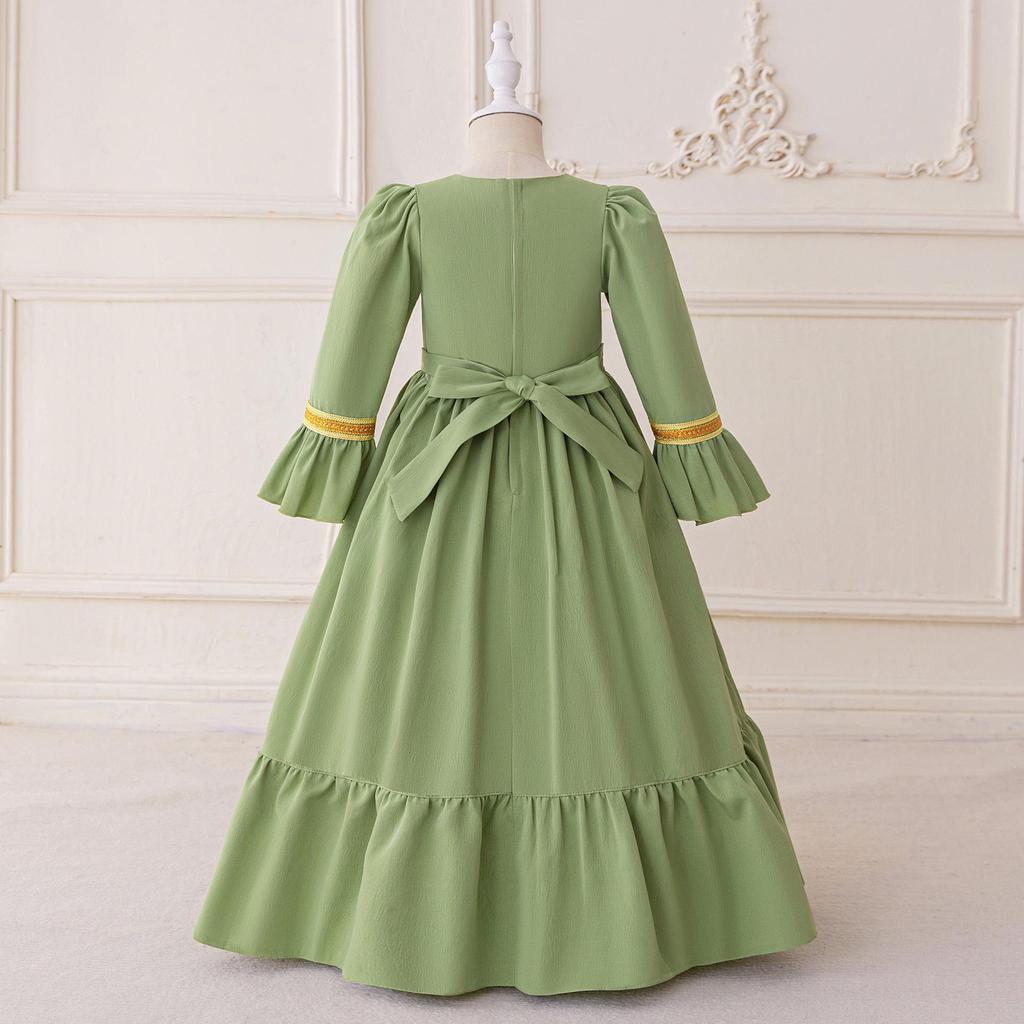 Embroidered Long Sleeve Muslim Evening Gown – Festival Performance Ball Dress