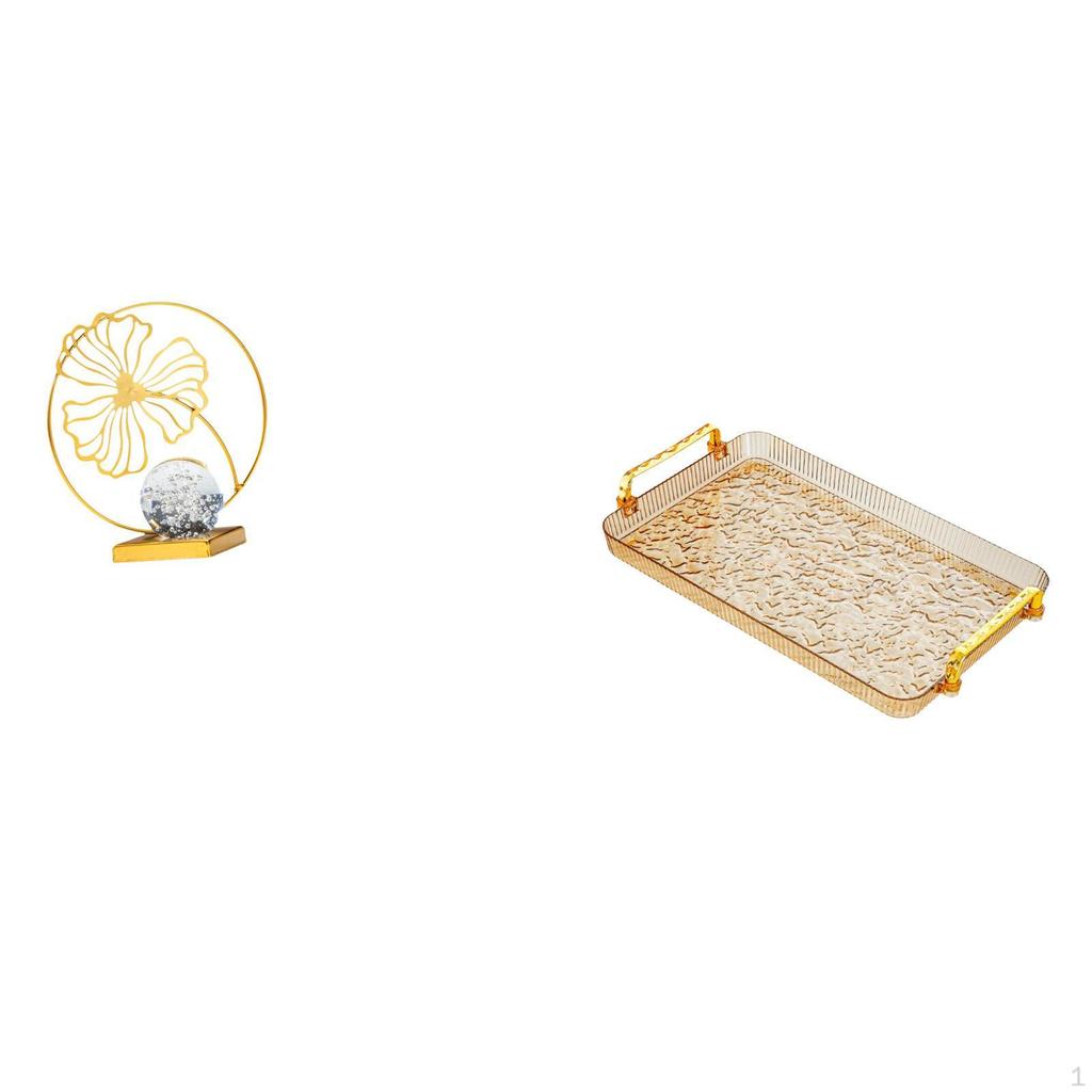 Figurine Sculpture for Bookshelf Office Desk Bedroom with Coffee Table Tray Handle Jewelry Storage