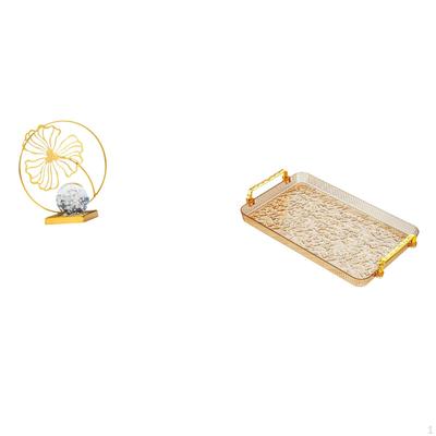 Figurine Sculpture for Bookshelf Office Desk Bedroom with Coffee Table Tray Handle Jewelry Storage