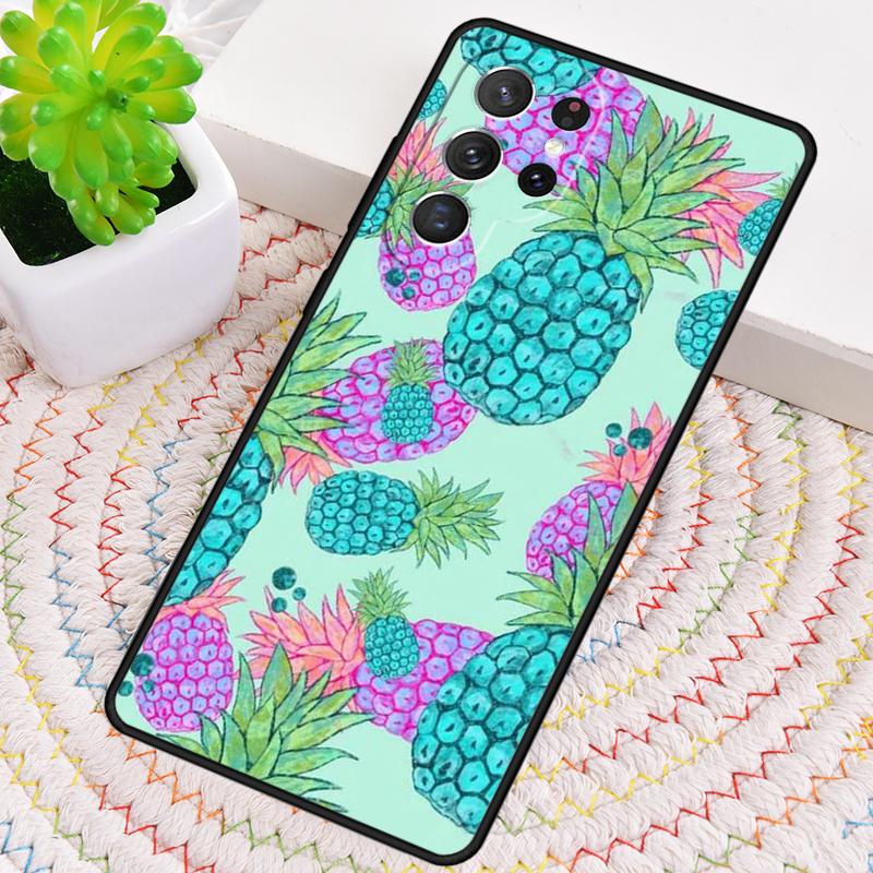 Hawaiian Tropical Neon Pineapple Silicone Phone Case For Samsung Galaxy Note 10 Pro S26 S25 S24 S23 S22 S21 Plus Ultra Cover