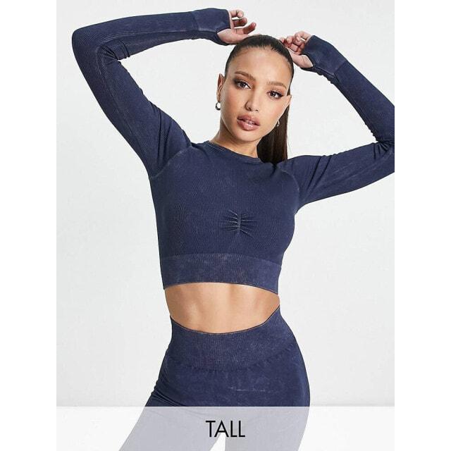 

Короткий топ с круглым вырезом и длинными рукавами ASOS Tall