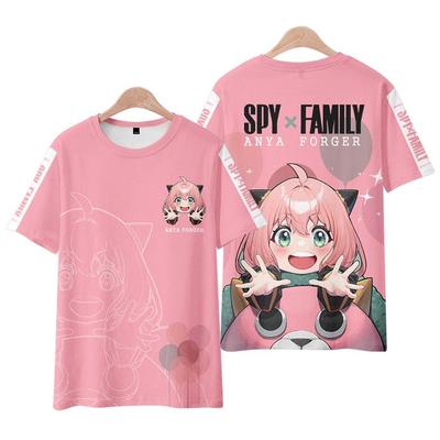 Spy X Family 3D Spausdinti marškinėliai Anime Kawaii Mergina Anya Forger Vyrai Moterys Mada Dideli marškinėliai Harajuku Vaikiški marškinėliai Viršutiniai drabužiai