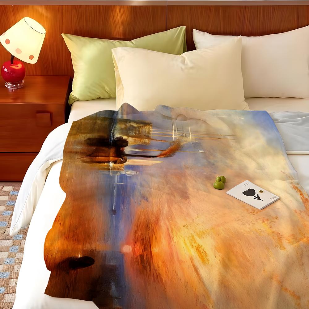 Artist Joseph Mallord William T-Turner Throw Flannel Throw Blanket, Lightweight Cozy, Durable Washable Cute Cool