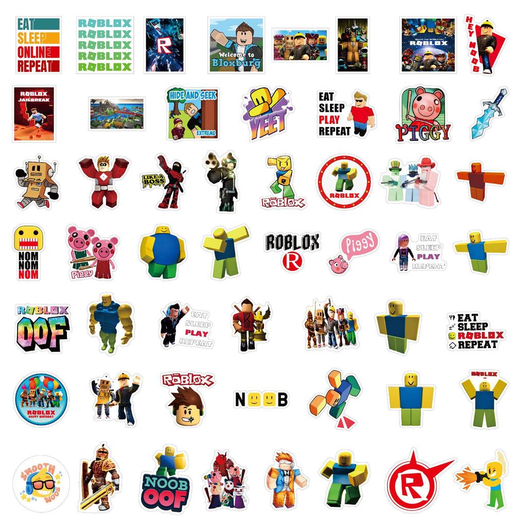 C-209 Roblox Bright Film Stickers - 51 Sheets for DIY Journals, Cards, Suitcases, and Computers.