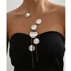 Modern Korean Inspired Necklace Minimalist Round/Heart Pendant Collarbone Chain Elegant Neck Chain Fashionable Jewelry