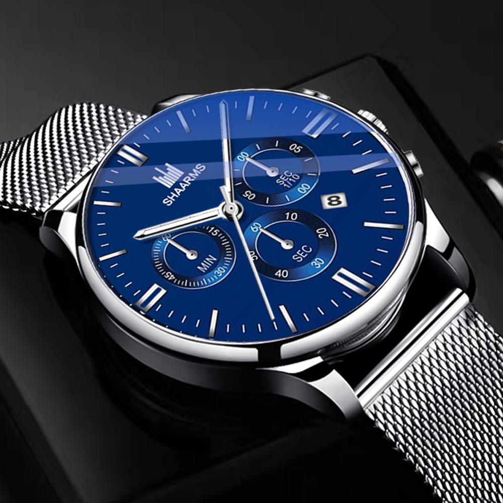 Men'S Quartz Watch Fashion Charm Clock Men'S Stainless Steel Slim Watch