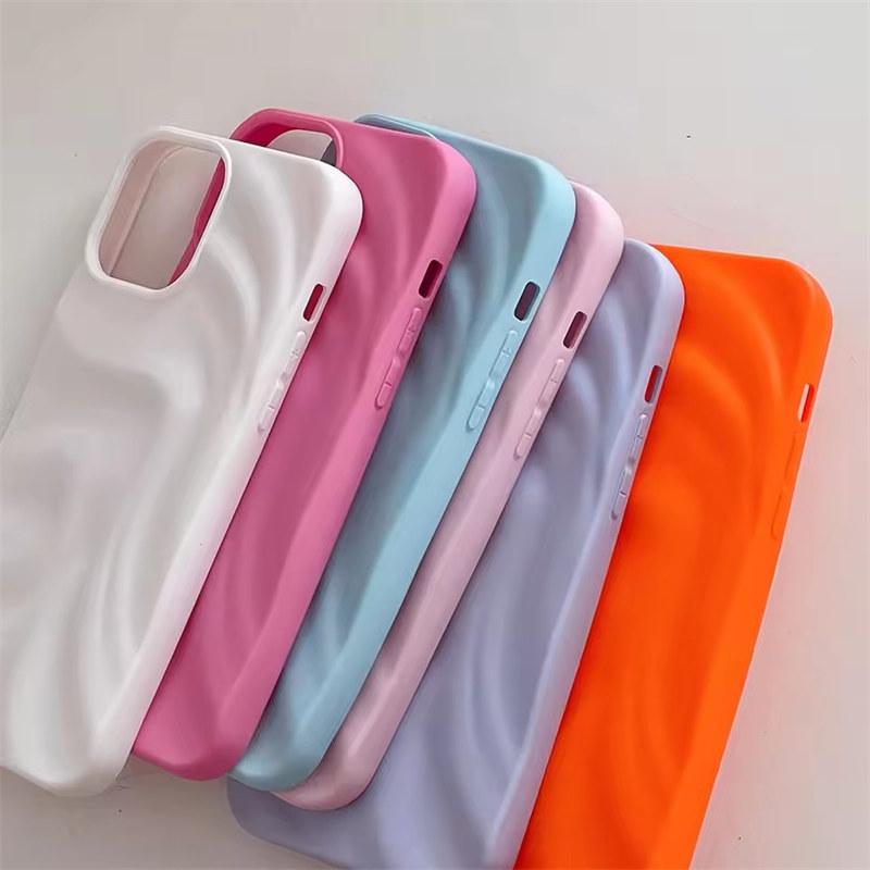 Matte Wrinkle Irregular Case for iPhone 16 14 13 Pro Max 11 Protective Case Back Cover for iPhone 15  12 Pro Soft Silicone
