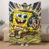1pc Spongebob Headphones Shield Flannel Blanket Soft Warm Throw Blanket for Bedroom Living Room Bed Travel Camping Picnic Gift. MT71601194