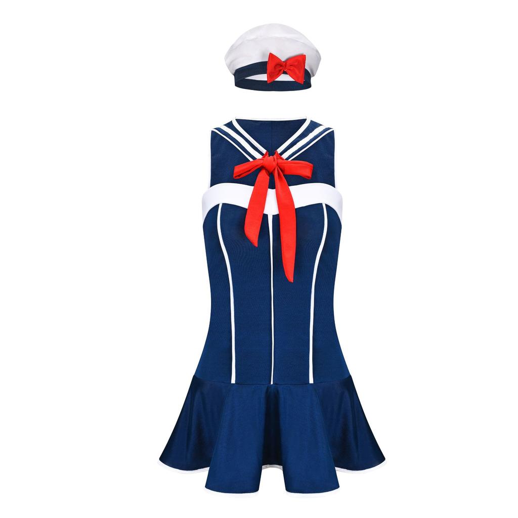 Costume da marinaio blu cos lingerie sexy, seduzione uniforme, cosplay, vestito top a tubo sexy