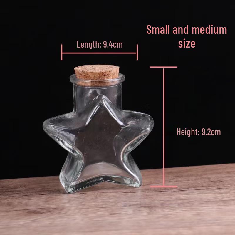 DIY Cork Star Wishing Drift Bottle - Clear Glass Ocean Lucky Star Bottle