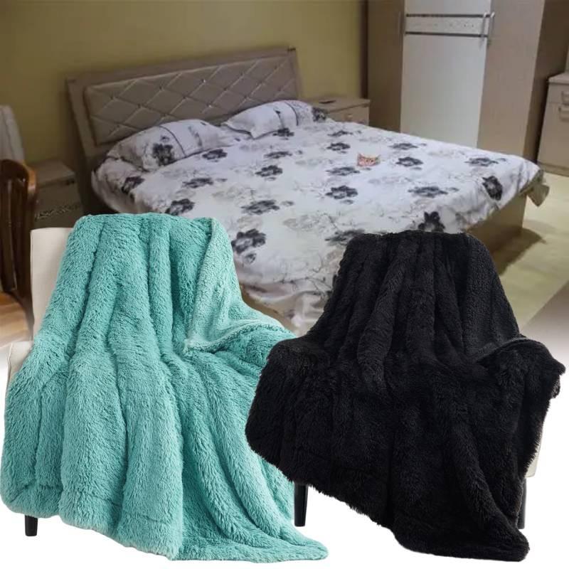 Faux Fur Oversized Blanket Super Soft Cozy Blanket Luxury Fluffy Throw Blan