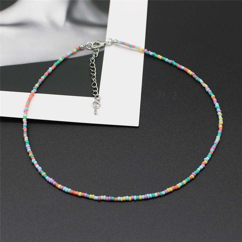 New Korean Sweet Colorful Chokers Collar Boho Seed Beaded Clavicle Necklaces for Women Girls Trendy Jewelry