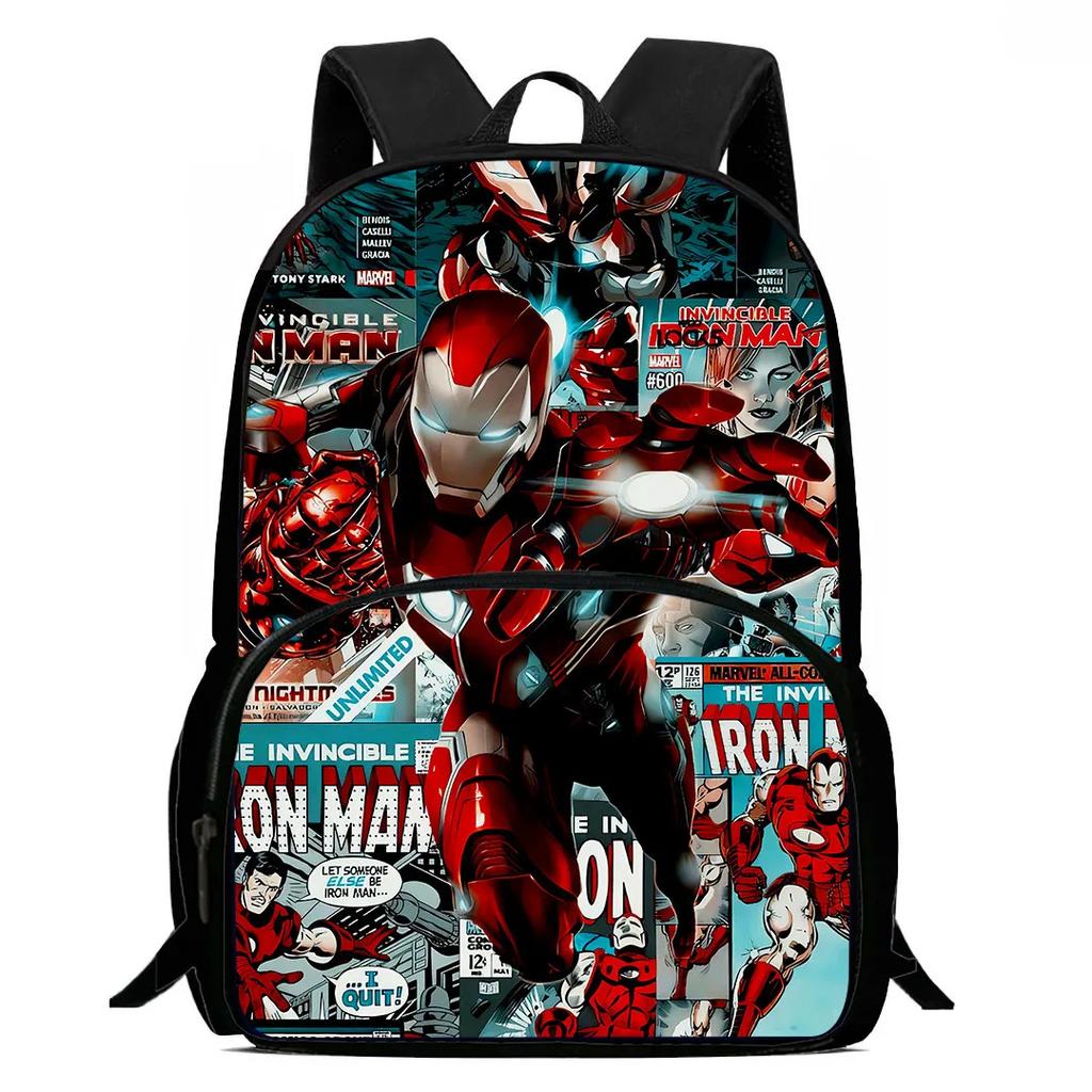 Marvel Child School Backpack with Front Pocket,Cartoon Marvel School Bags for Boys Girls,Durable Kids Backpack for Pupil Student