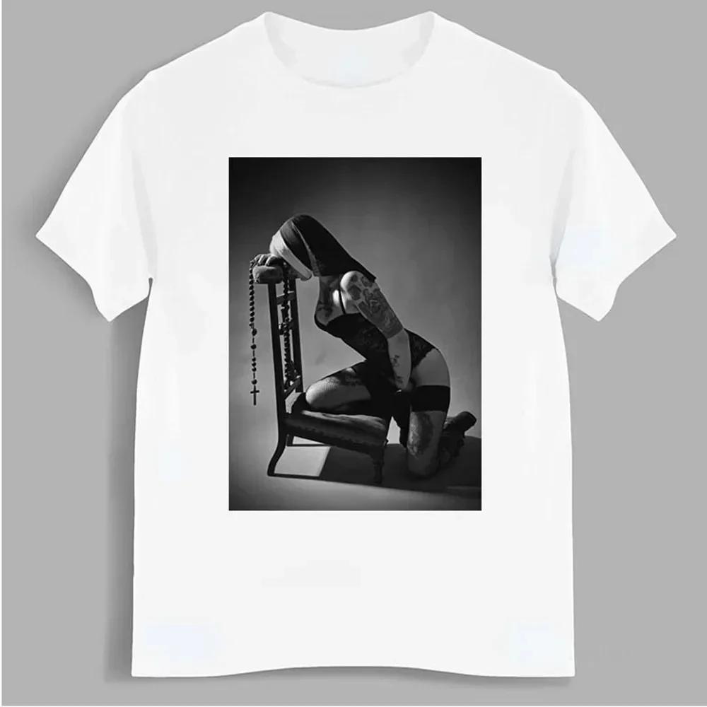 2025 new model Nun _ Nun Smokes Print TShirt Distinctive Play Bowling men Hipster Tees Casual Streetwear Unisex Clothing Summer