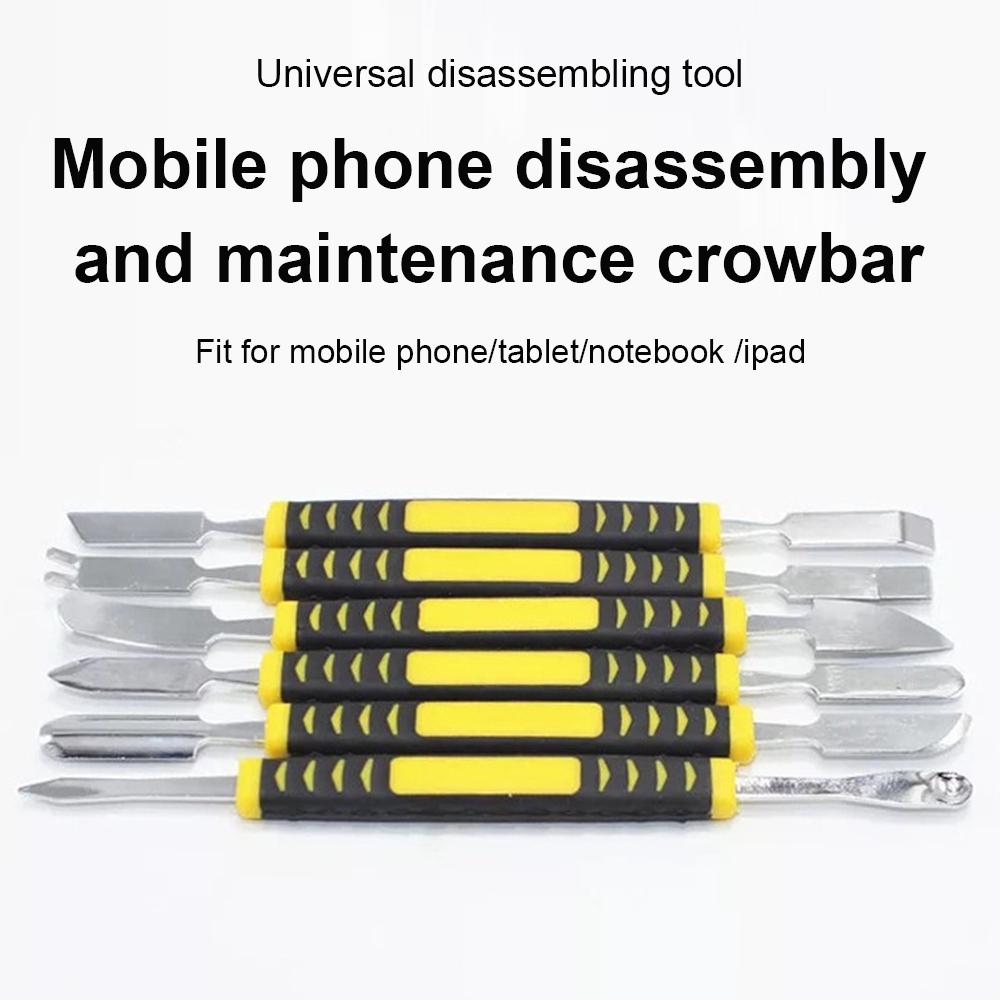 6 in 1 Mobile Phone Prying Tool Kit Dual End Metal Scraper Crowbar Heavy Duty Professional Smartphone Tablet Repair