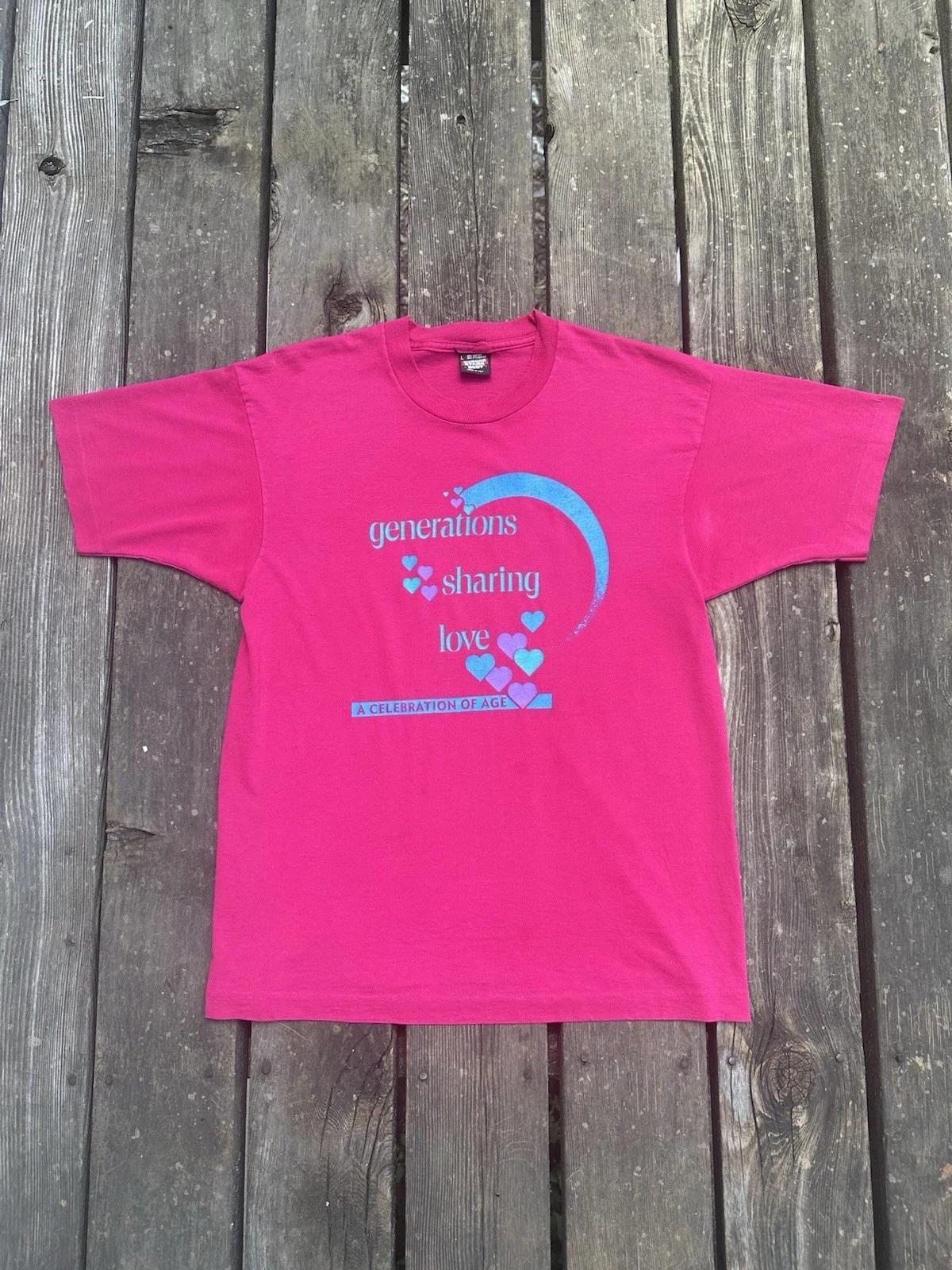 

Vintage Generations Sharing Love T Shirt Men’s Large Pink 90’s USA L