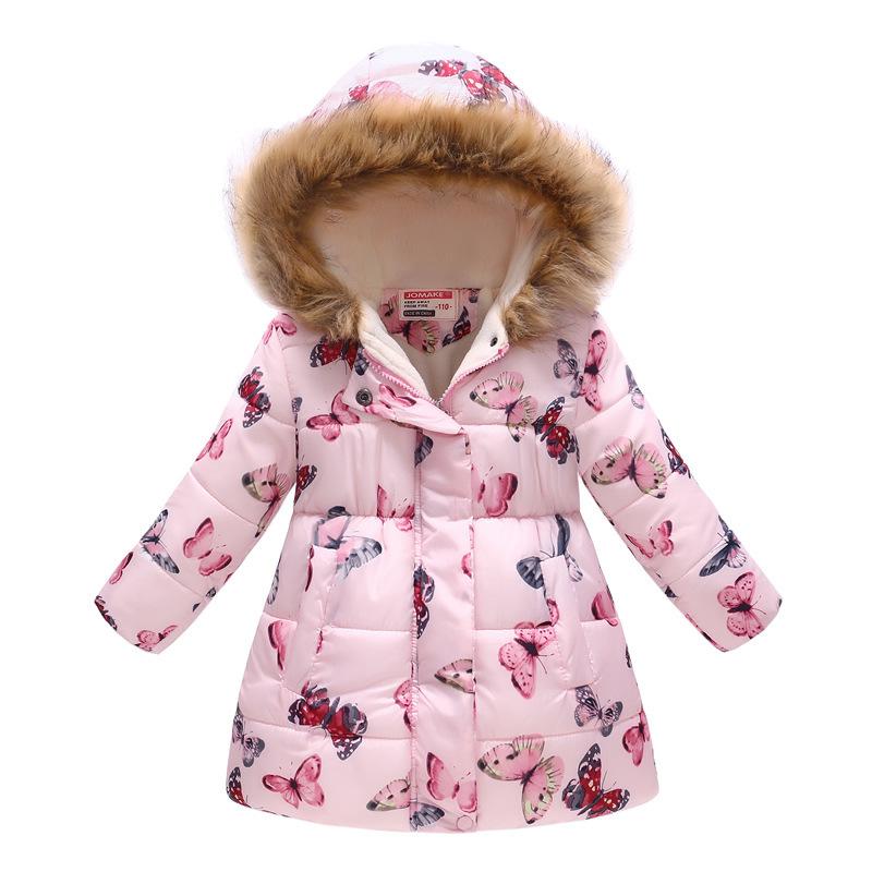 Winter Long Cotton Jacket for Coats Girl Clothes Children's Clothing Thicken Outerwear Parka Kids 3-10 Years Old Girls