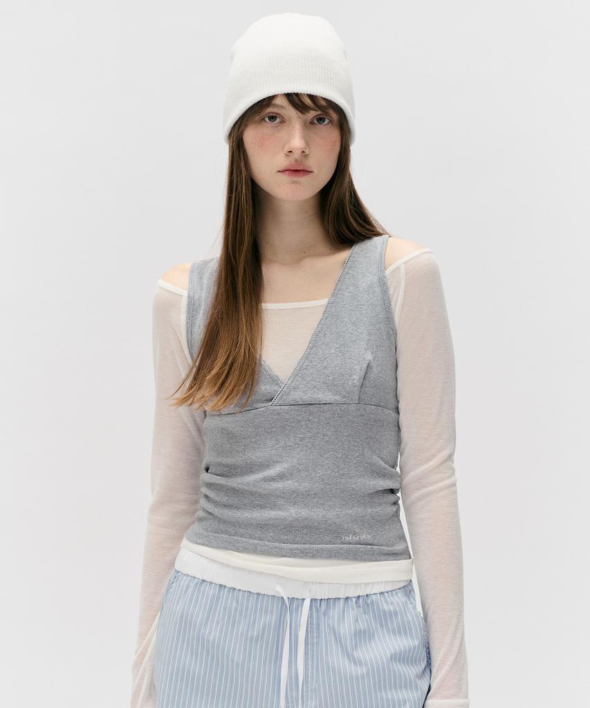 ROLAROLA Nubasic Layered Sleeveless Set Wh+Gy