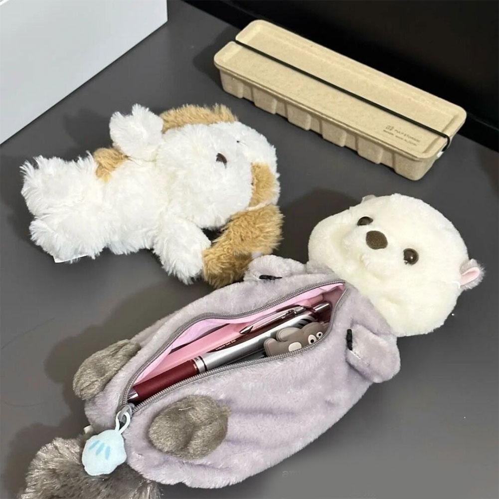 Cute Cartoon Design Pencil Case Plush Pencil Cases for Girls Kids Kawaii School Pencil Pouch Storage Bags Zipper Organizer Box